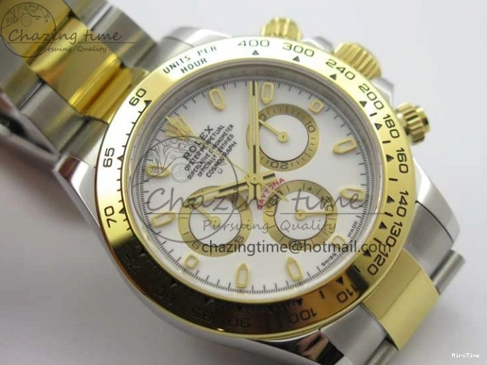 MiroTime 0420 Daytona 116503 SS YG Noob 1:1 Best Edition 904L SS Case and Bracelet White Dial SA4130 V WellDesigned 3176